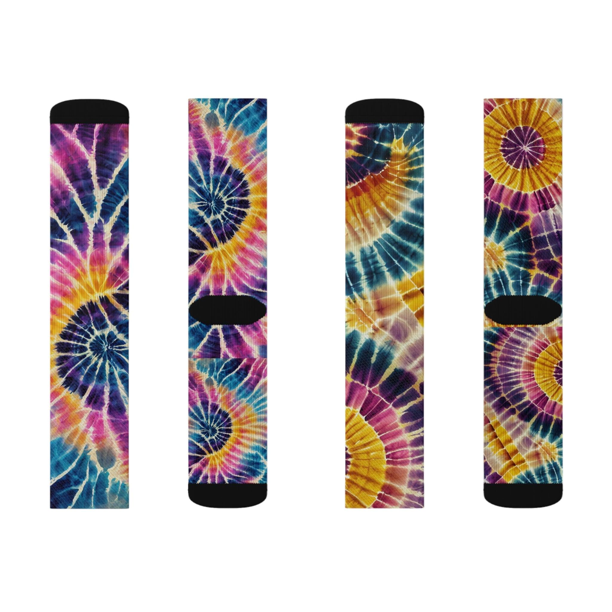 Unique Tie - Dye Pattern Mismatched Socks Trendy Colorful Footwear - Encore2woM