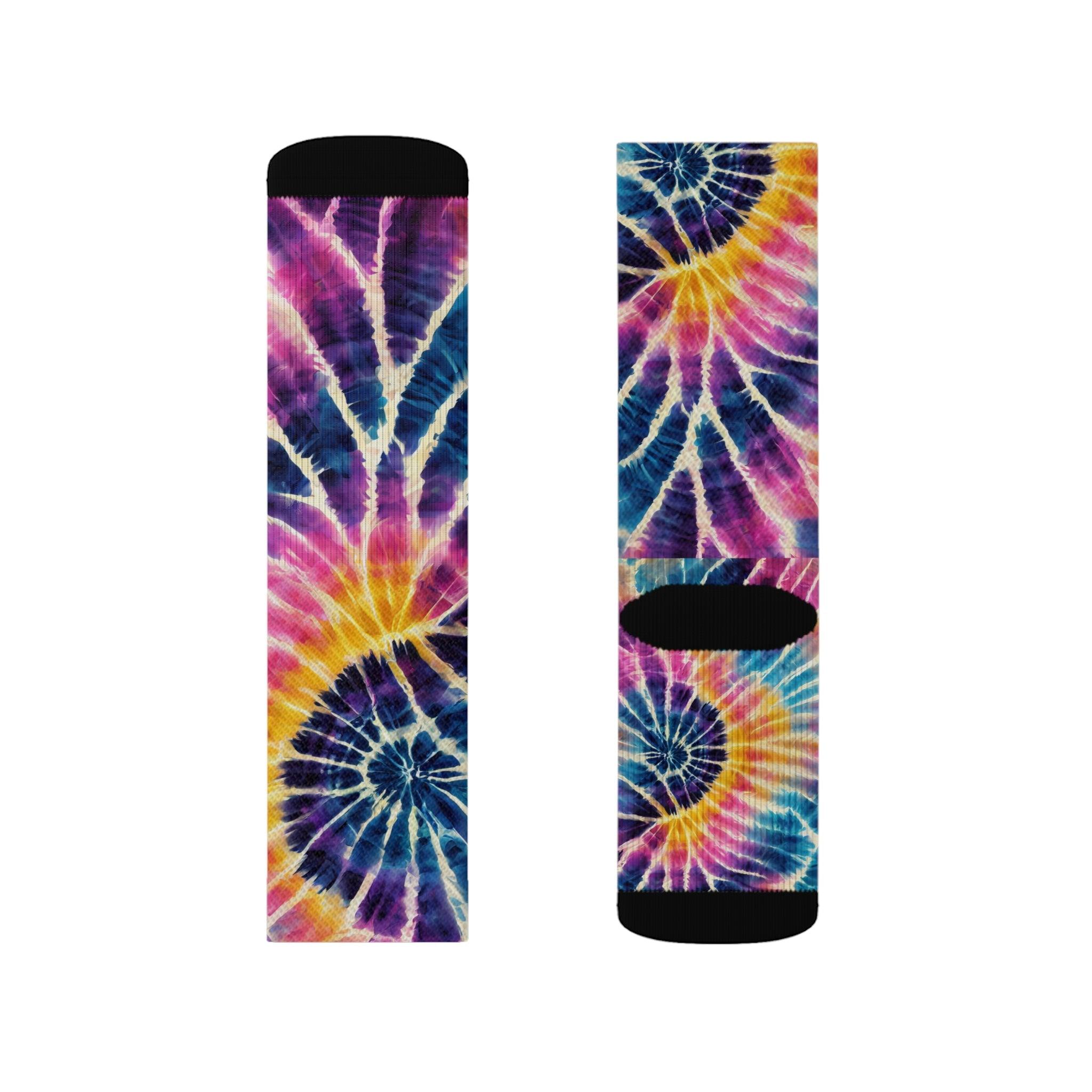 Unique Tie - Dye Pattern Mismatched Socks Trendy Colorful Footwear - Encore2woM