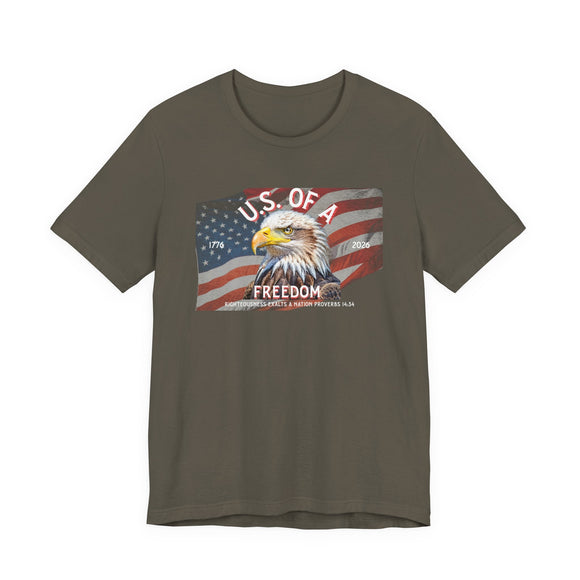 U.S. Freedom Eagle Proverbs 14:34 Patriotic Christian Graphic Tee - Encore2woArmyS