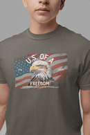 U.S. Freedom Eagle Proverbs 14:34 Patriotic Christian Graphic Tee - Encore2woArmyS