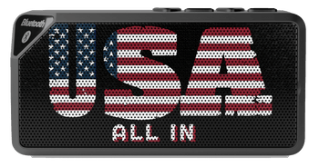 USA All In Bluetooth Speaker - Patriotic Portable Sound - Encore2wo4.25" x 2.25"Black