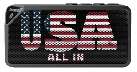 USA All In Bluetooth Speaker - Patriotic Portable Sound - Encore2wo4.25" x 2.25"Black
