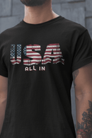 USA All In Patriotic Flag Graphic Tee American Pride Shirt - Encore2woPinkS