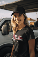 USA All In Patriotic Flag Graphic Tee American Pride Shirt - Encore2woArmyS