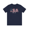 USA All In Patriotic Flag Graphic Tee American Pride Shirt - Encore2woNavyS