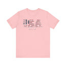 USA All In T-Shirt - Patriotic American Flag Design with Bold Lettering - Encore2woPinkS
