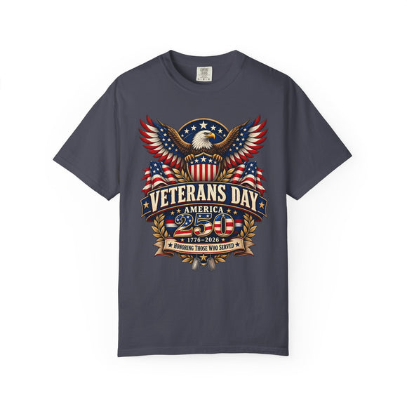 Veterans Day America 250 T-Shirt for Veterans and Patriotic Families - Encore2woCrimsonS