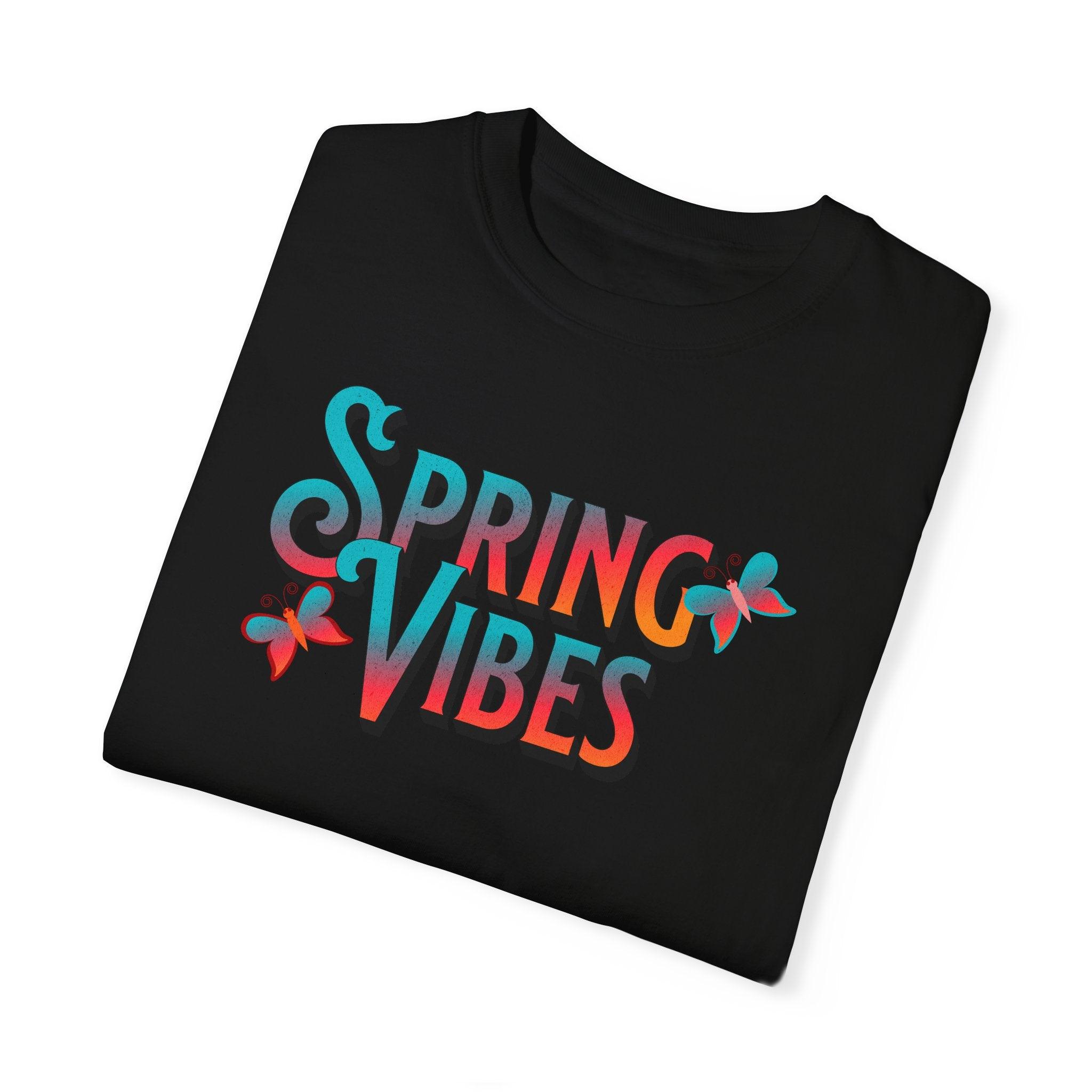 Vintage Spring Vibes Comfort Colors T - Shirt, Garment - Dyed - Encore2woBlackS