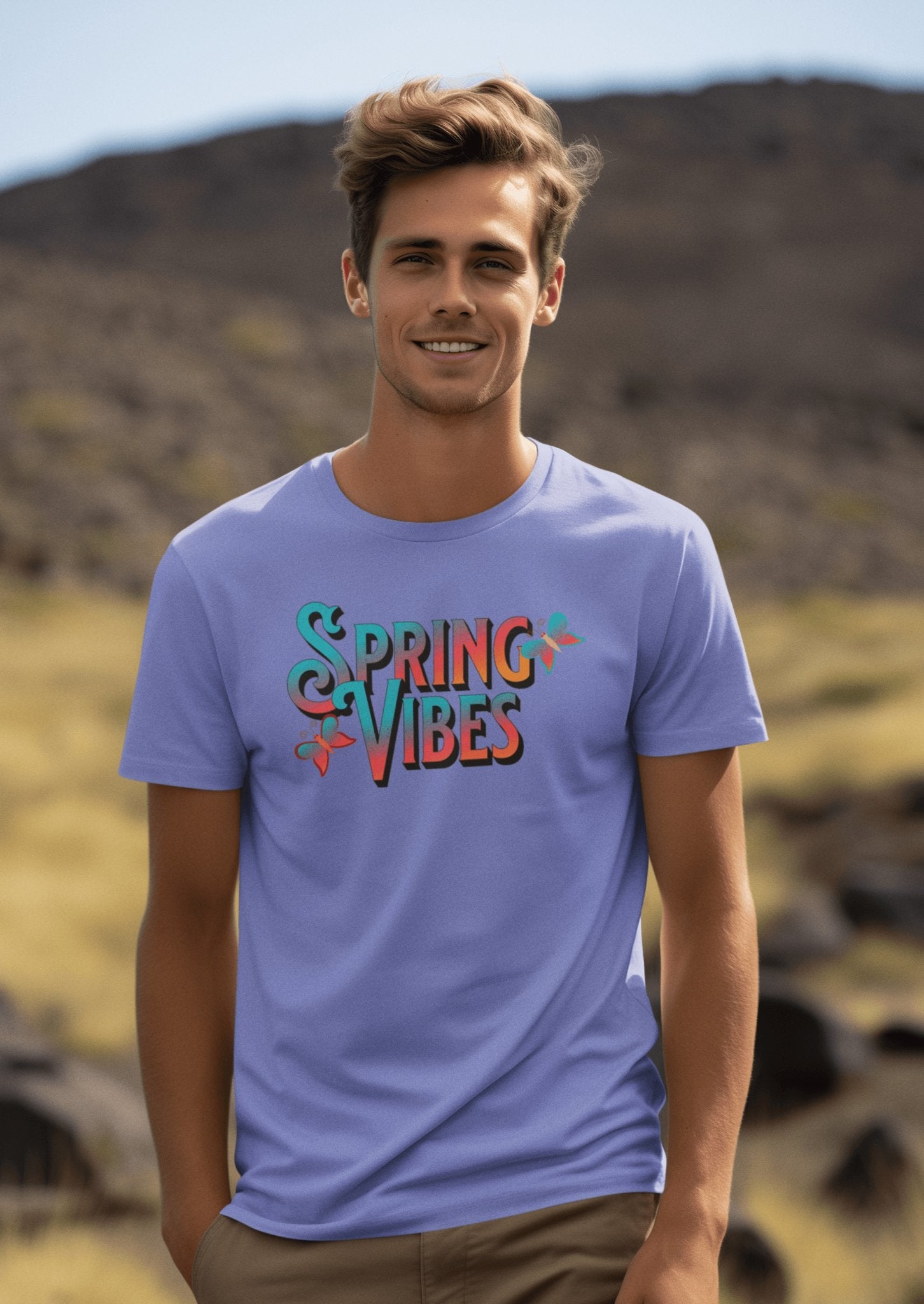 Vintage Spring Vibes Comfort Colors T-Shirt, Garment - Dyed - Encore2woBlackS