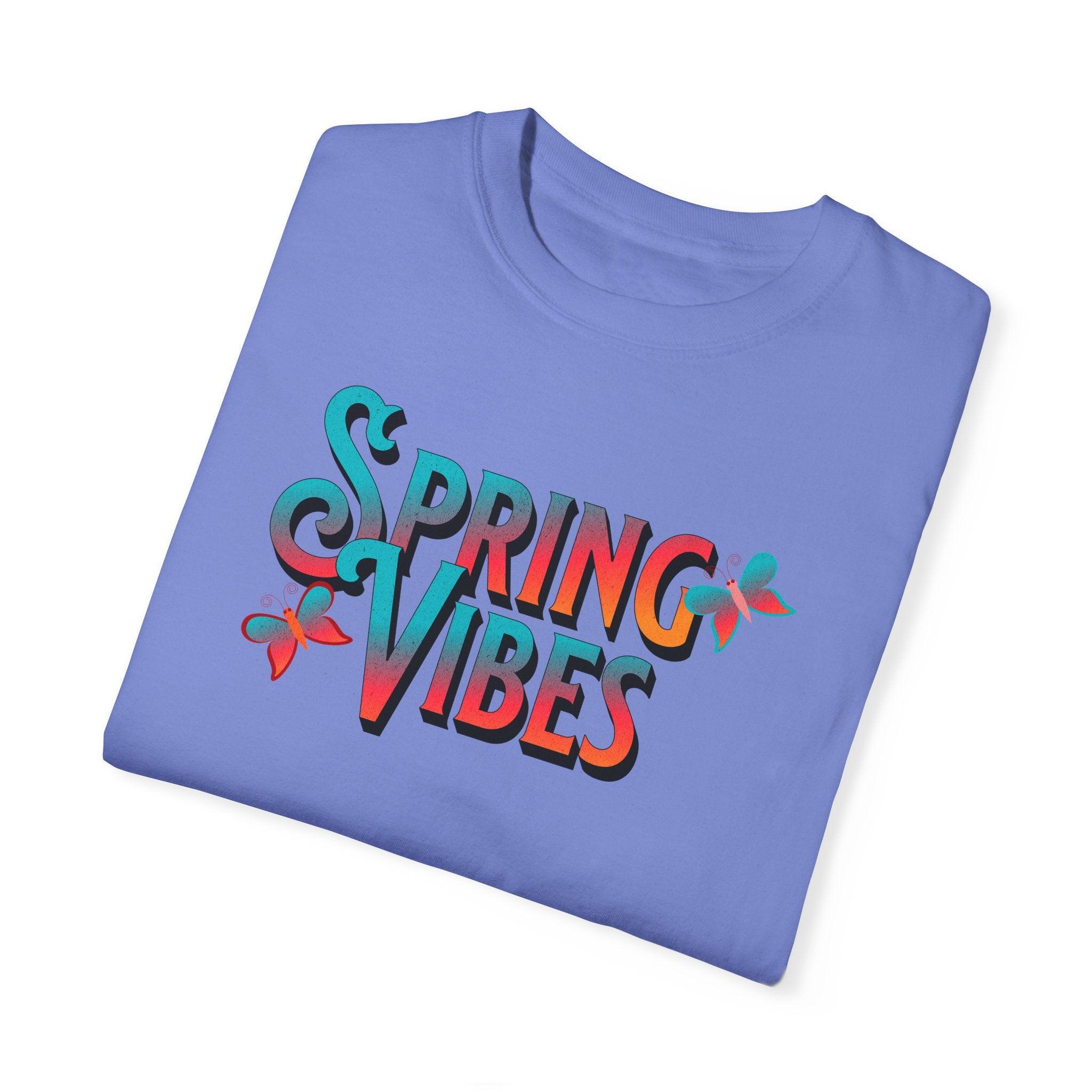 Vintage Spring Vibes Comfort Colors T - Shirt, Garment - Dyed - Encore2woFlo BlueM