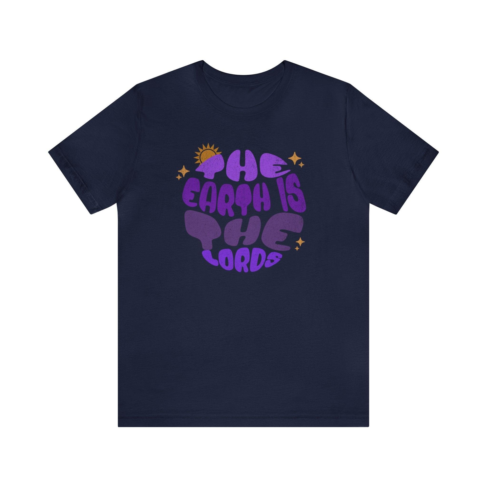 Vintage 'The Earth is the Lord's' Circular Designed Tee Unisex T-Shirt - Encore2woNavyS