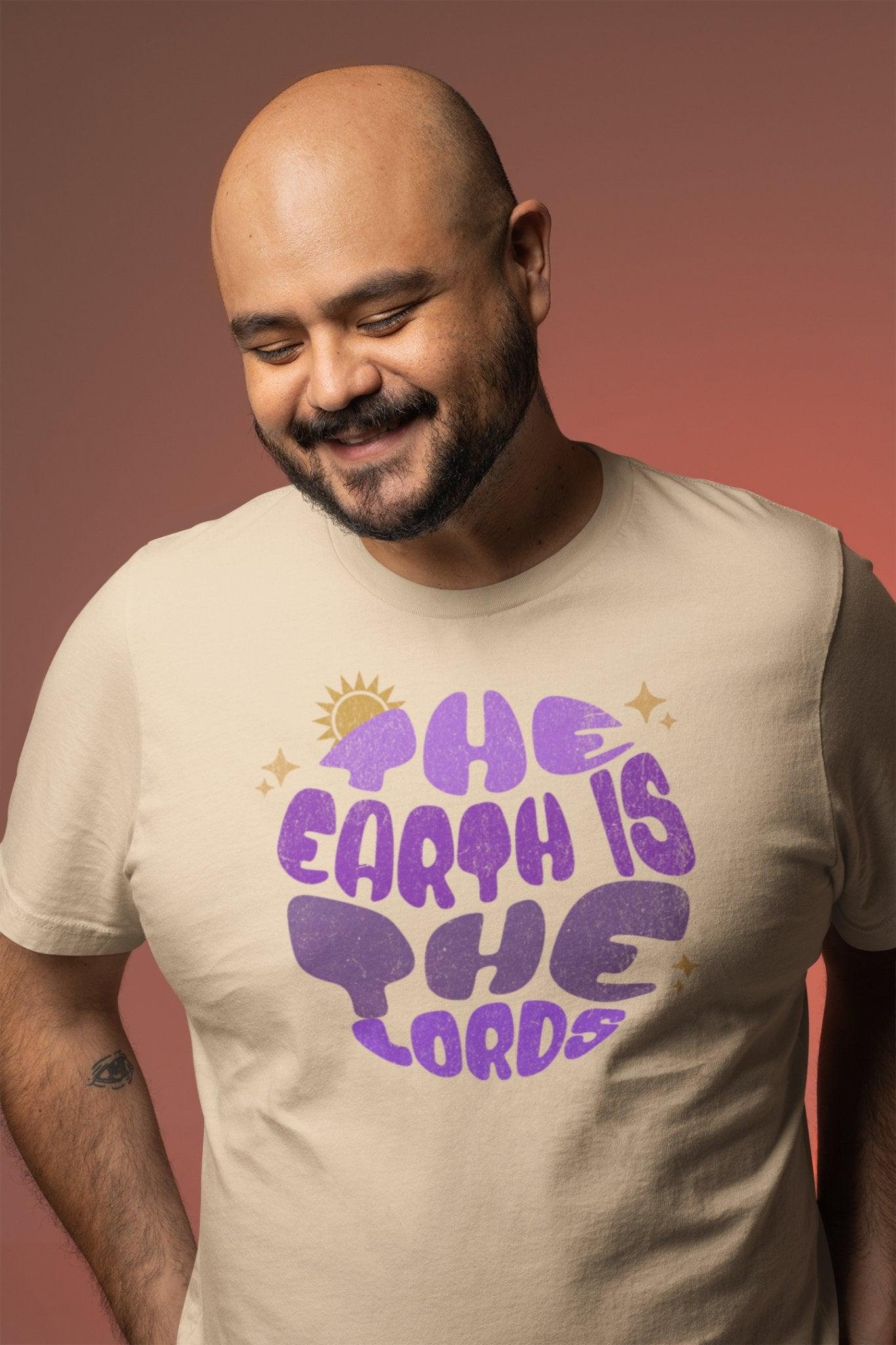 Vintage 'The Earth is the Lord's' Circular Designed Tee Unisex T-Shirt - Encore2woBlackS