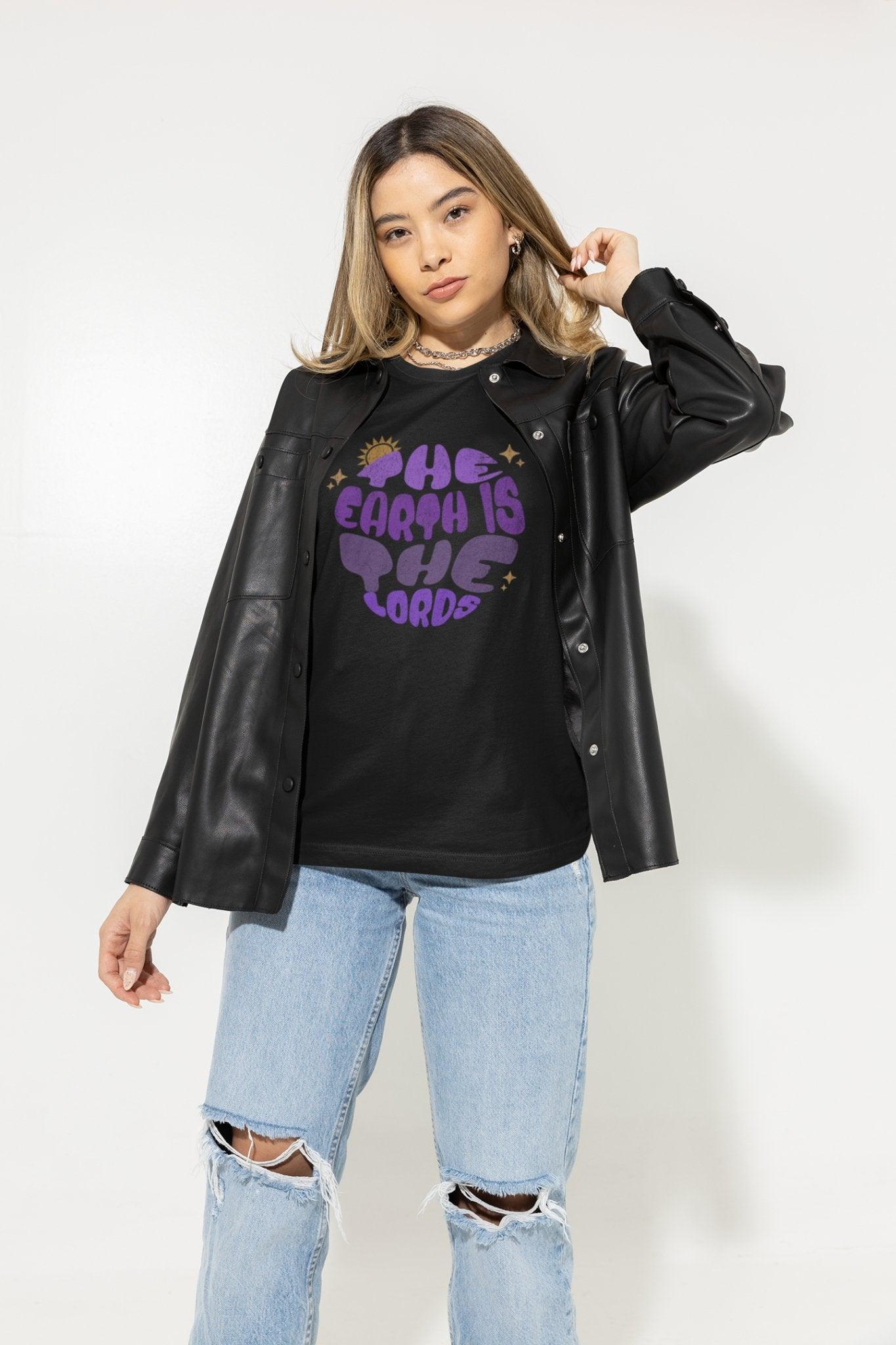 Vintage 'The Earth is the Lord's' Circular Designed Tee Unisex T-Shirt - Encore2woBlackS