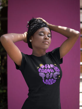 Vintage 'The Earth is the Lord's' Circular Designed Tee Unisex T-Shirt - Encore2woBlackS