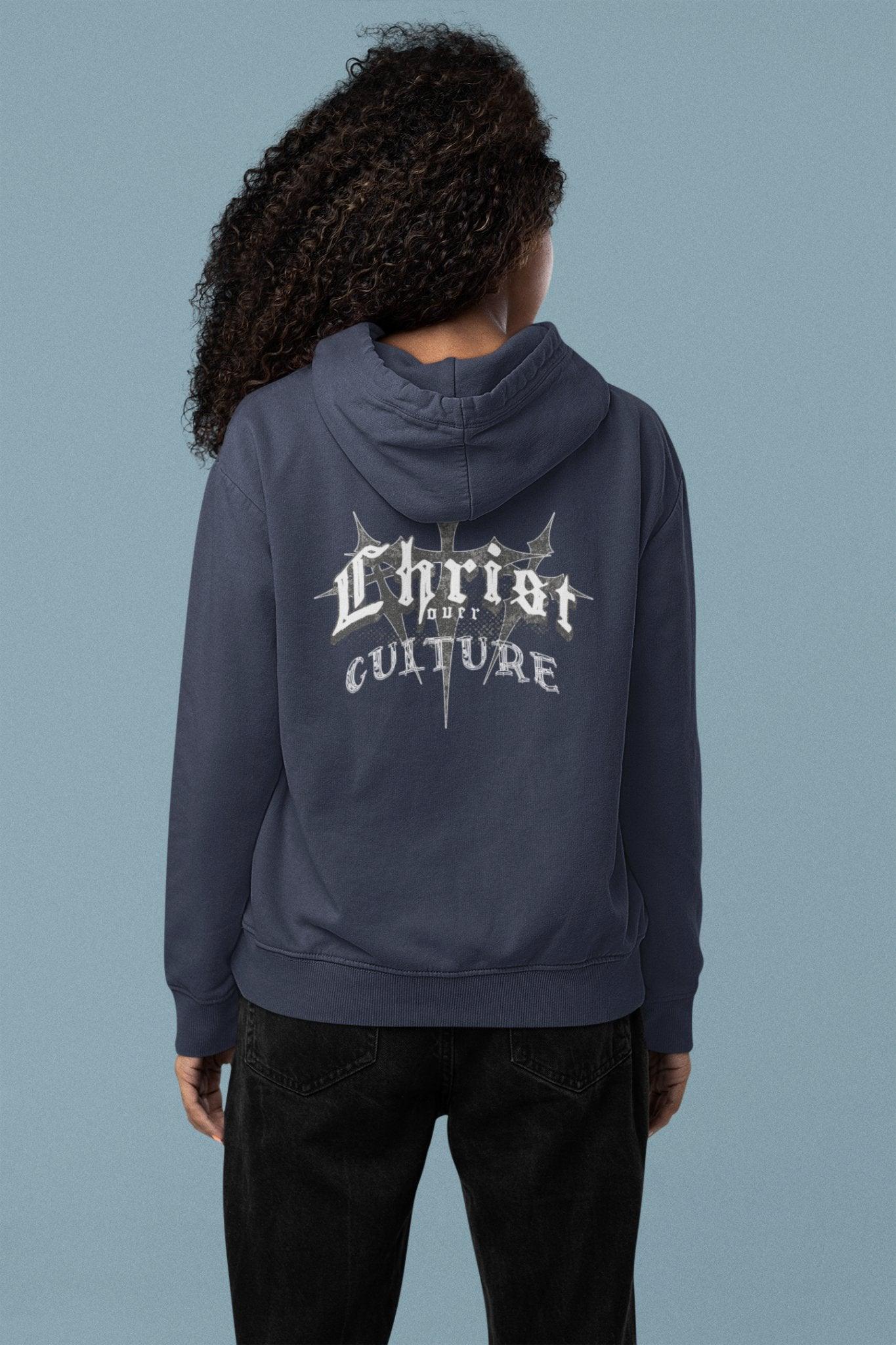 Vintage Y2K 'Christ Over Culture' Streetwear Hoodie Unisex Heavy Blend - Encore2woCharcoalS