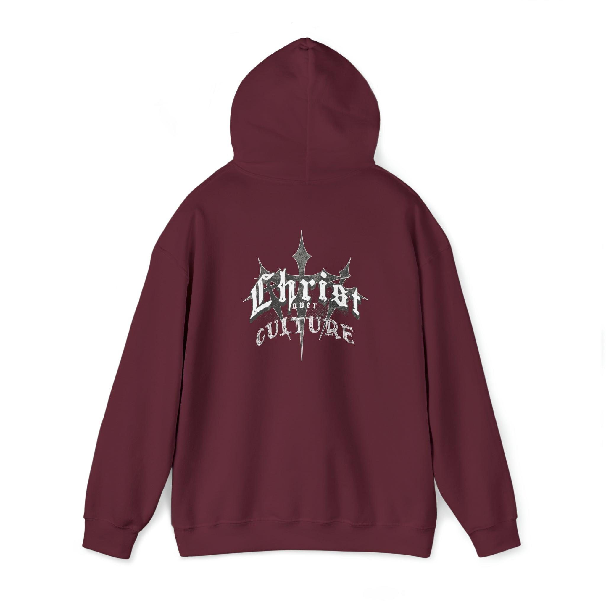 Vintage Y2K 'Christ Over Culture' Streetwear Hoodie Unisex Heavy Blend - Encore2woMaroonS
