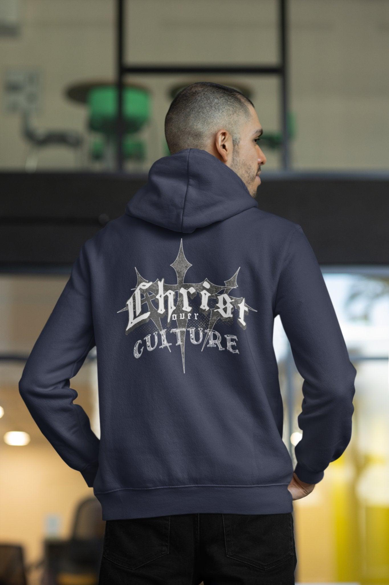 Vintage Y2K 'Christ Over Culture' Streetwear Hoodie Unisex Heavy Blend - Encore2woCharcoalS