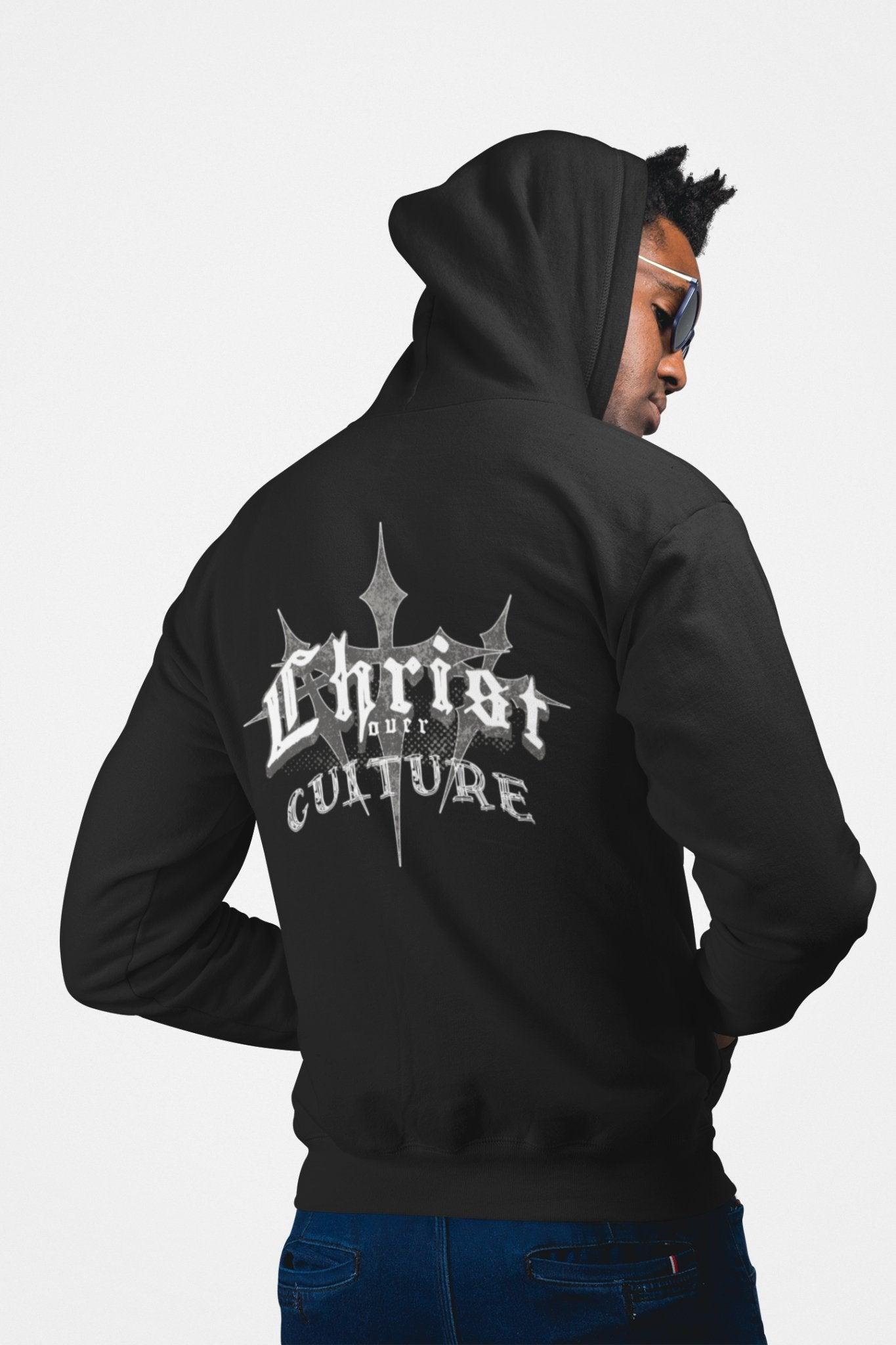 Vintage Y2K 'Christ Over Culture' Streetwear Hoodie Unisex Heavy Blend - Encore2woCharcoalS