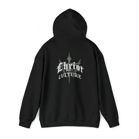 Vintage Y2K 'Christ Over Culture' Streetwear Hoodie Unisex Heavy Blend - Encore2woBlackS