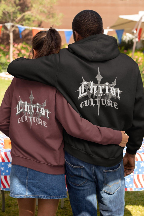 Vintage Y2K 'Christ Over Culture' Unisex Streetwear Hoodie - Encore2woCharcoalS