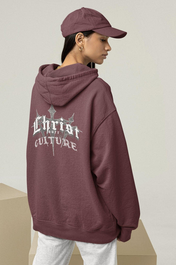 Vintage Y2K 'Christ Over Culture' Unisex Streetwear Hoodie - Encore2woBlackS