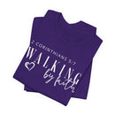 Walking by Faith Inspirational Christian Graphic Tee - Encore2woBlackS