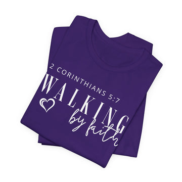 Walking by Faith Inspirational Christian Graphic Tee - Encore2woBlackS