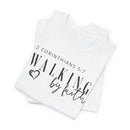 Walking by Faith Inspirational Christian Graphic Tee - Encore2woCharity PinkS