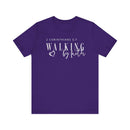 Walking by Faith Inspirational Christian Graphic Tee - Encore2woTeam PurpleS