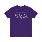 Walking by Faith Inspirational Christian Graphic Tee - Encore2woTeam PurpleS