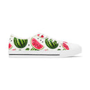 Watermelon Fresh Low Top Canvas Sneakers – Women’s Summer Fruit Print Shoes - Encore2woUS 5.5White sole