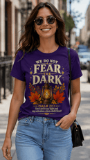 We Do Not Fear the Dark Psalm 27:1 Christian Halloween Tee - Encore2woTeam PurpleS