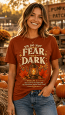 We Do Not Fear the Dark Psalm 27:1 Christian Halloween Tee - Encore2woTeam PurpleS