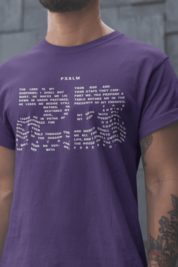 Wear Psalm 23 with Confidence – “The Lord Is My Shepherd” T-Shirt - Encore2woTeam PurpleS