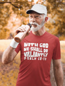 With God We Shall Do Valiantly T-Shirt - Proverbs 60:12 Retro - Encore2woCharity PinkS