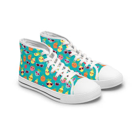 Women's Cute Summer Fruits High Top Sneakers, Fruit Pattern Shoes Fun and Playful Sneakers - Encore2woUS 5.5White sole