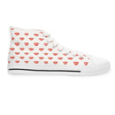 Women's Old School Heart Pattern High Top Sneakers Vintage - Inspired Shoes Retro Heart Sneakers - Encore2woUS 5.5Black sole