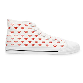 Women's Old School Heart Pattern High Top Sneakers Vintage - Inspired Shoes Retro Heart Sneakers - Encore2woUS 5.5Black sole