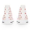 Women's Old School Heart Pattern High Top Sneakers Vintage - Inspired Shoes Retro Heart Sneakers - Encore2woUS 5.5Black sole