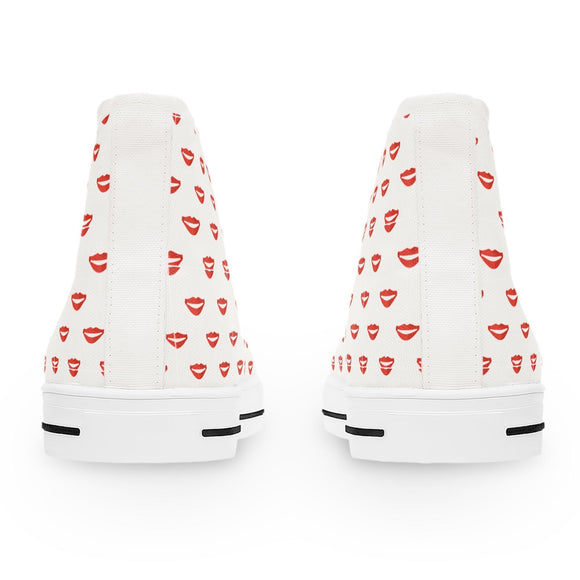 Women's Old School Heart Pattern High Top Sneakers Vintage - Inspired Shoes Retro Heart Sneakers - Encore2woUS 5.5Black sole