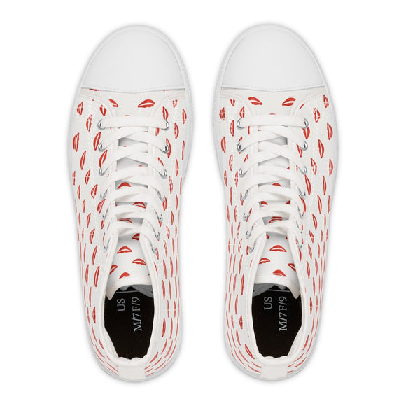 Women's Old School Heart Pattern High Top Sneakers Vintage - Inspired Shoes Retro Heart Sneakers - Encore2woUS 5.5Black sole