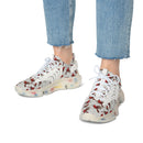 Women’s Red Cardinal Pattern Mesh Sneakers – Lightweight Breathable Casual Shoes - Encore2woWhite soleUS 5.5