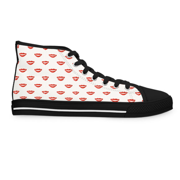 Women's Retro Heart Pattern High Top Sneakers - Encore2woUS 5.5Black sole