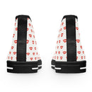 Women's Retro Heart Pattern High Top Sneakers - Encore2woUS 5.5Black sole