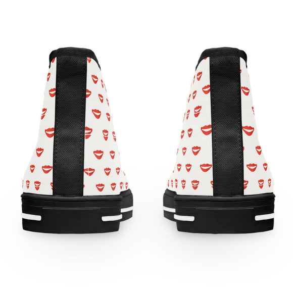 Women's Retro Heart Pattern High Top Sneakers - Encore2woUS 5.5Black sole