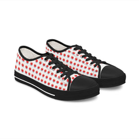 Women's Retro Heart Pattern Low Top Sneakers - Encore2woUS 5.5Black sole