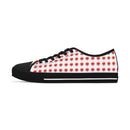 Women's Retro Heart Pattern Low Top Sneakers - Encore2woUS 5.5White sole