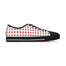 Women's Retro Heart Pattern Low Top Sneakers - Encore2woUS 5.5White sole