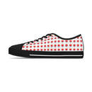 Women's Retro Heart Pattern Low Top Sneakers - Encore2woUS 5.5White sole