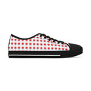 Women's Retro Heart Pattern Low Top Sneakers - Encore2woUS 5.5White sole